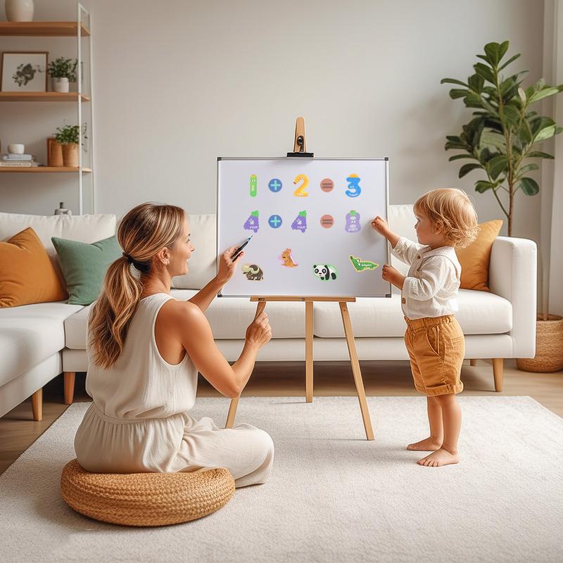 deAO Children's Magnetic Number and Pattern Puzzle – Montessori Math Learning Toy with Fridge Magnets, Ideal for Preschool Counting, Sorting, and Early Education, Perfect Gift for Kids Ages 3+ 7