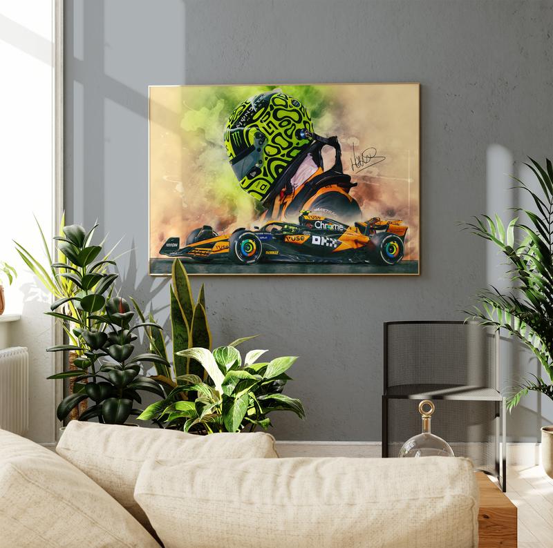 Lando Norris 2024 F1 Poster Print, Signed Reproduction, Formula One Wall Art - PRINT ONLY - FRAME NOT INCLUDED 2