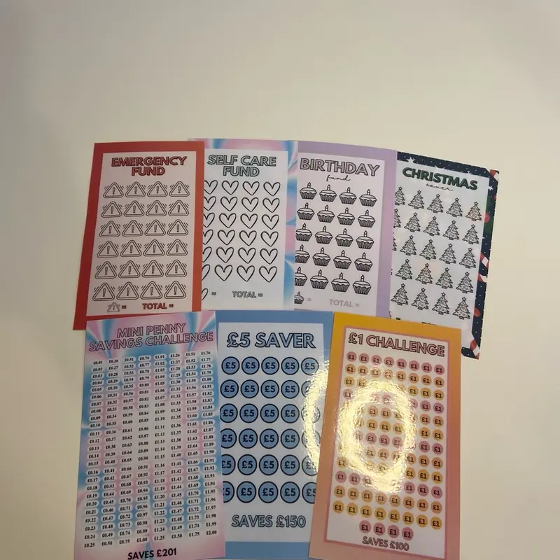 NEW Cash Stuffing Beginner Bundle - Money Savings Challenge Bundle (7 trackers) 3