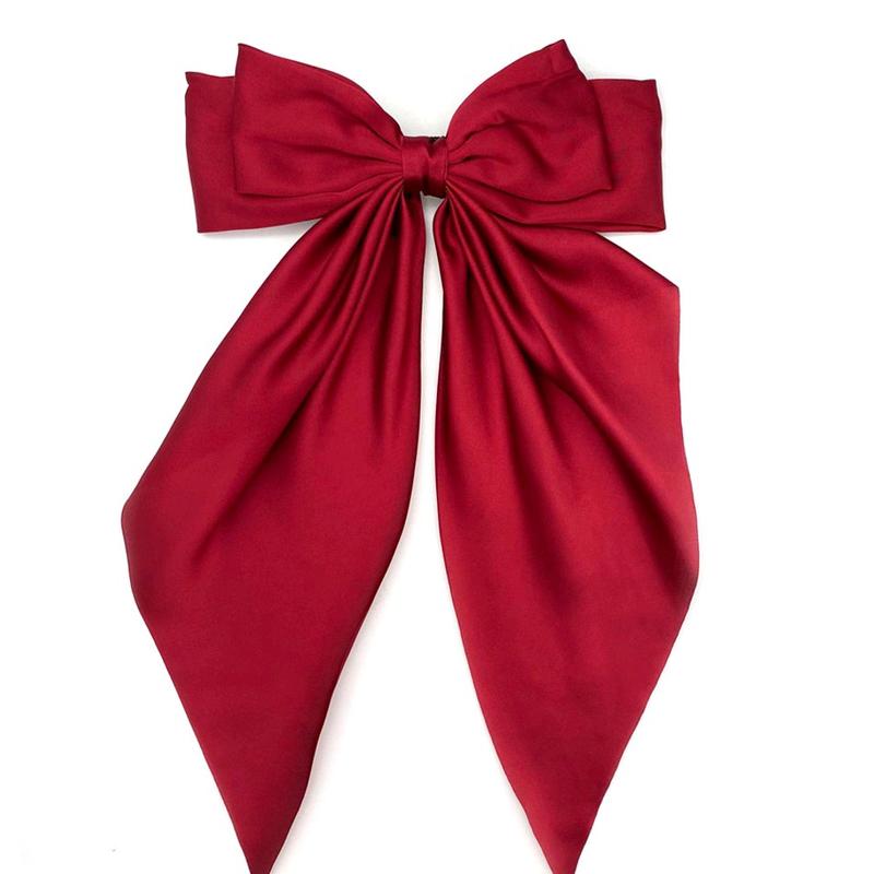 oversized satin hair bow clip 6
