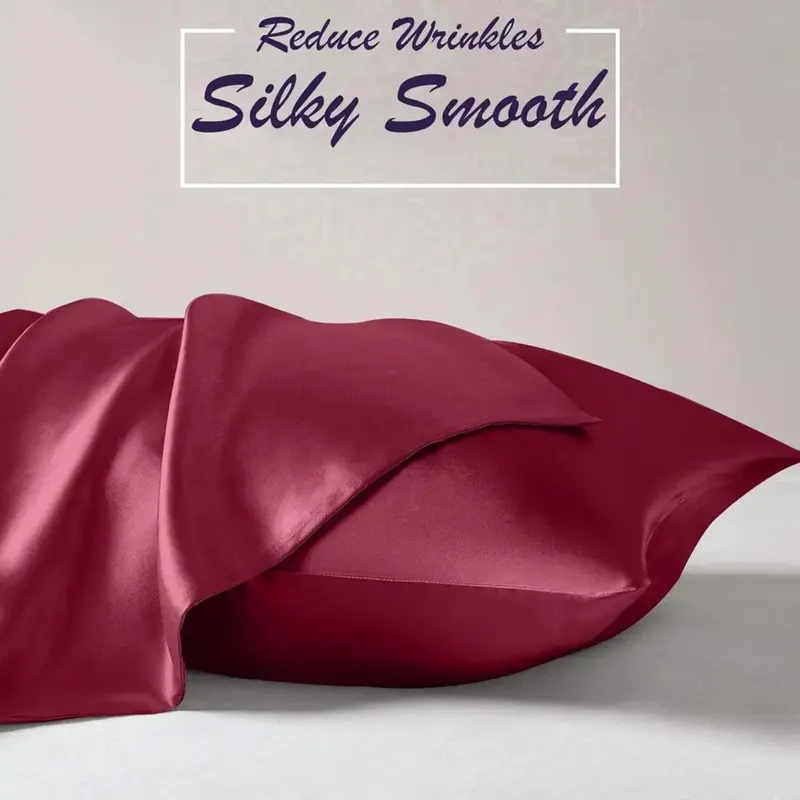 Soft 100% Mulberry Satin Silk Pillowcase For Hair Pillow Covers Queen Standard 7