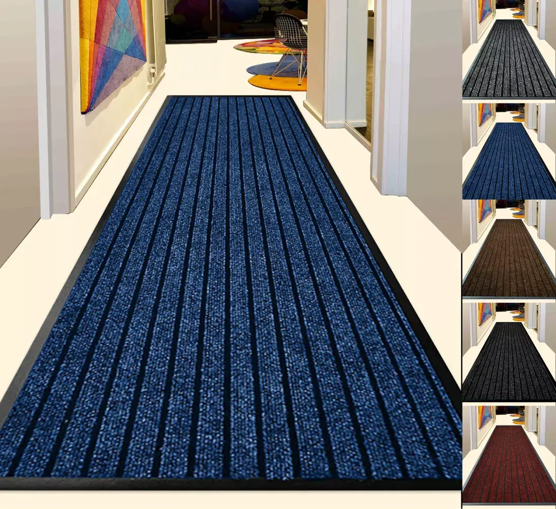 Rubber Backed Door Mat Non Slip Hall Hallway Runner Rug Heavy Duty Barrier Mat  Door Matts Indoor & Outdoor | Stylish Door Mat with Non Slip Mat Backing | Anti Slip Mat Super Absorbent & Easy to Clean | Rubber Mat Use as Kitchen Mat