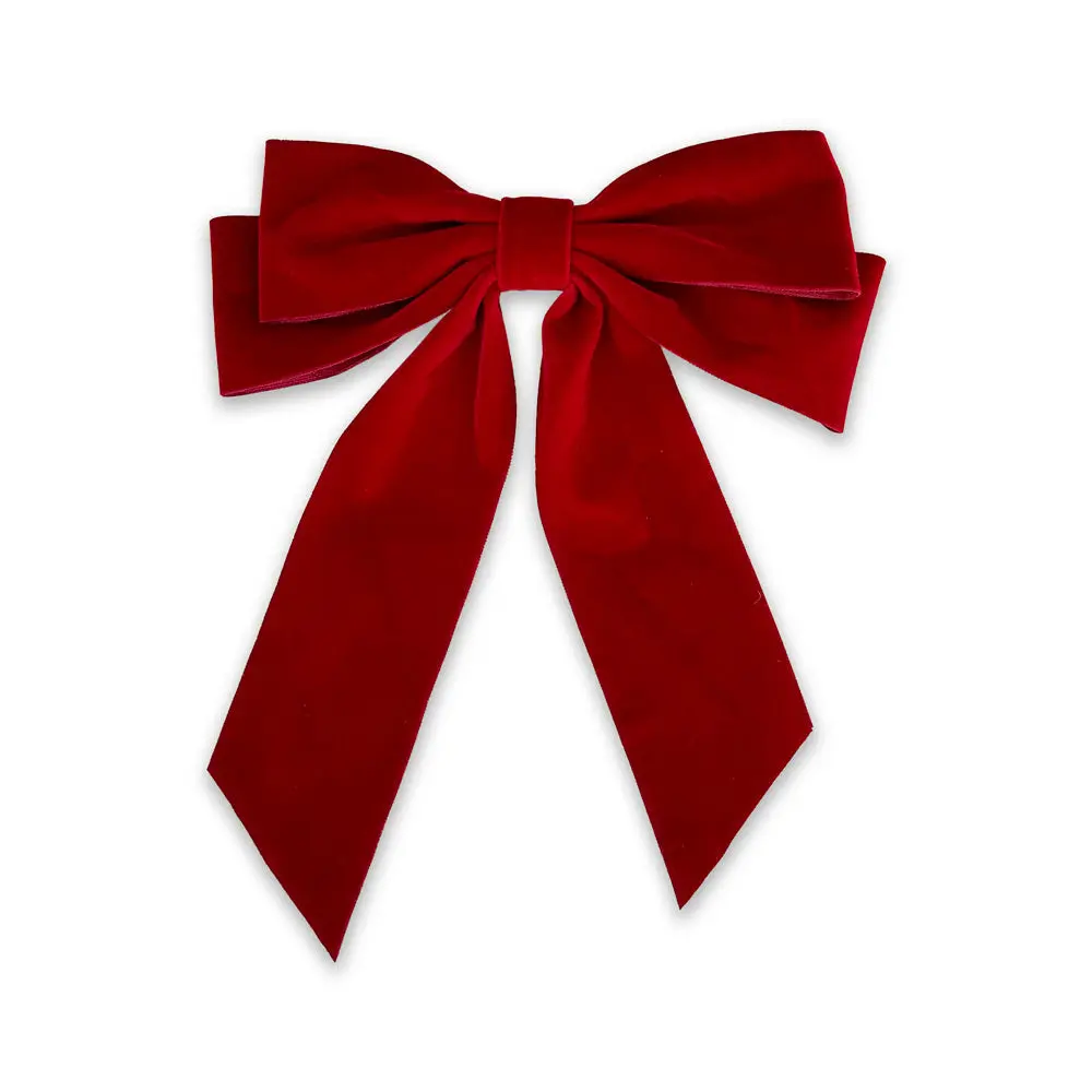 Red Velvet Bow Hair Clip