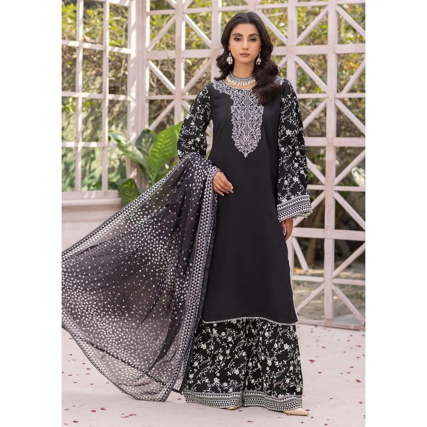 MDM-69 Black - Readymade - Embroidered Cotton Suit