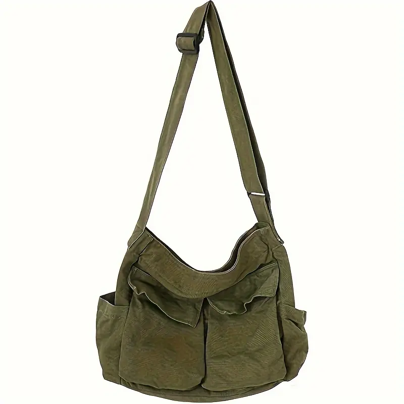 Vintage messenger bag, casual travel crossbody bag, multi pocket shoulder bag 4