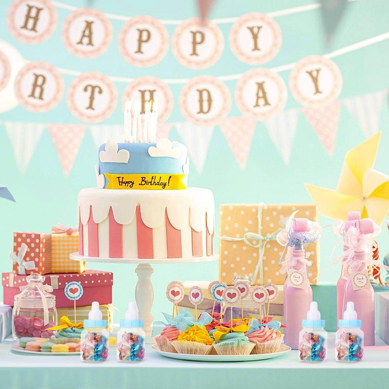 JF HOME BLISS 24X Fillable Bottles Candy Box Baby Shower Baptism Party Favour Christening Grade Candy Bottles Decorations Feeding Bottle Gift (Blue) 4