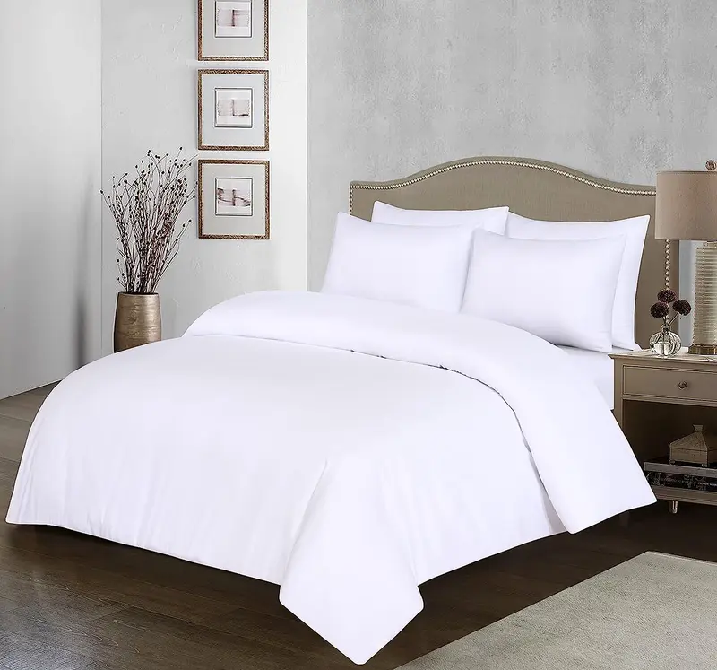 AR Ware Plain Microfiber Breathable Duvet Sets Washable All Sizes Single Double King Size and Super King White 0