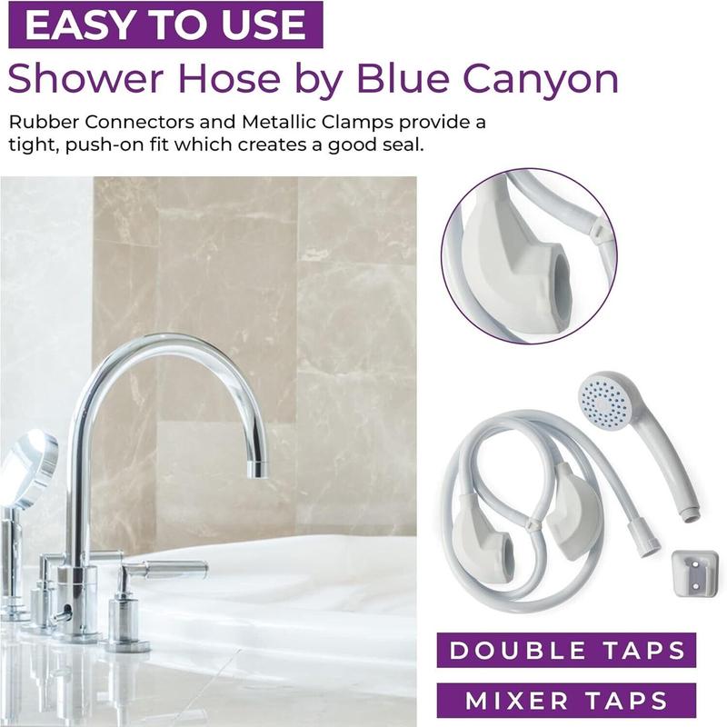 Blue Canyon Bathroom Shower Spray Head & Hose Apollo Solo For Basin & Bath Taps 3