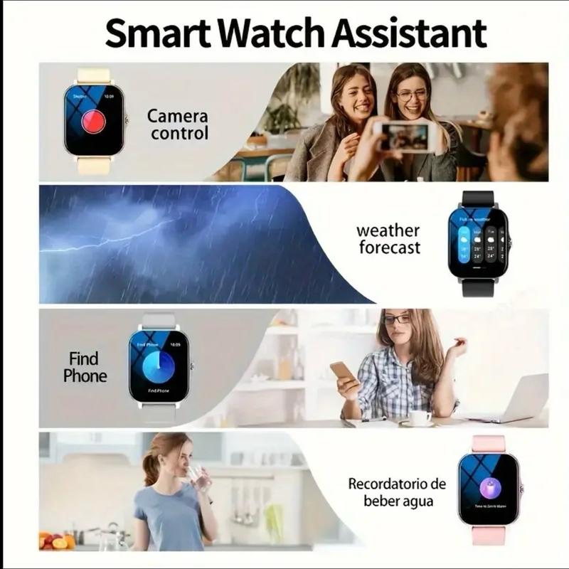 New Model 4.65cm Touch Screen Smart Watch for Men & Women - Make/Receive Calls, Step & Calorie Tracker, Call Info Alert, Multifunction, Wireless Connect For iPhone & For Android Wearable Smartphone Devices 6