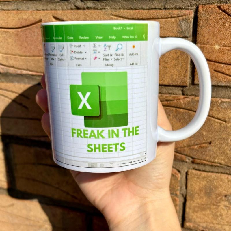 Freak in the sheets funny office mug, secret santa gift for colleague, spreadsheet joke gift, funny work mug coworker rude Cup 1