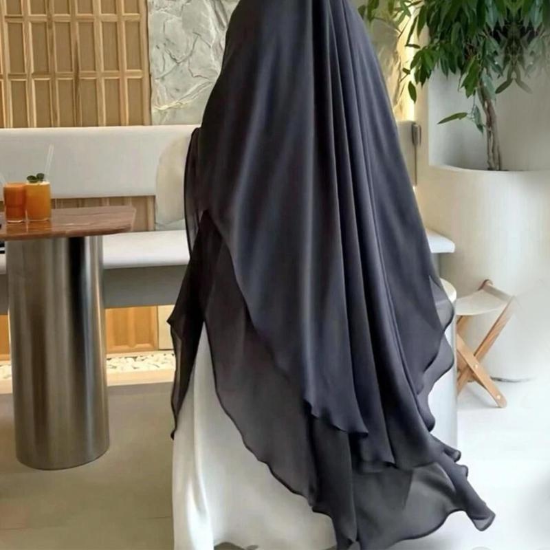 HASASERIES HS1000 Double Layered Chiffon Large Swing Headscarf circle  hijab 3