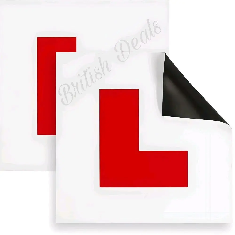 2 Full Size Magnetic Learner 'L' Plates for Cars & Motorcycles
