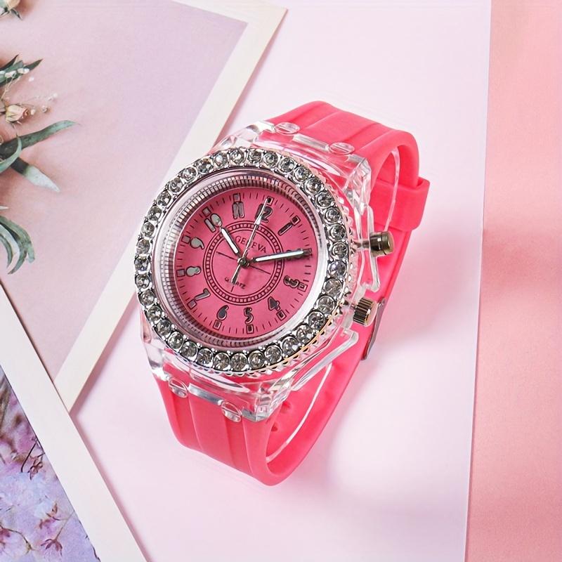 Product Introduction of New Luminous Student Electronic Watch for Teenagers, Junior High and High School Students, Electronic Watch with Rhinestones, Candy Color, Couple Watch, New Year Gift 166 8