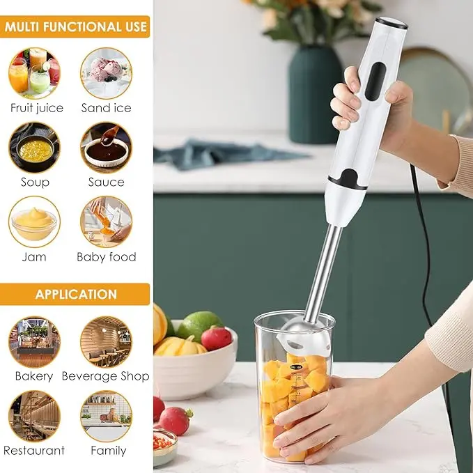400W Hand Blender Electric Stick Blender Curry Fruit Food Mixer Juice Cream Tool 5