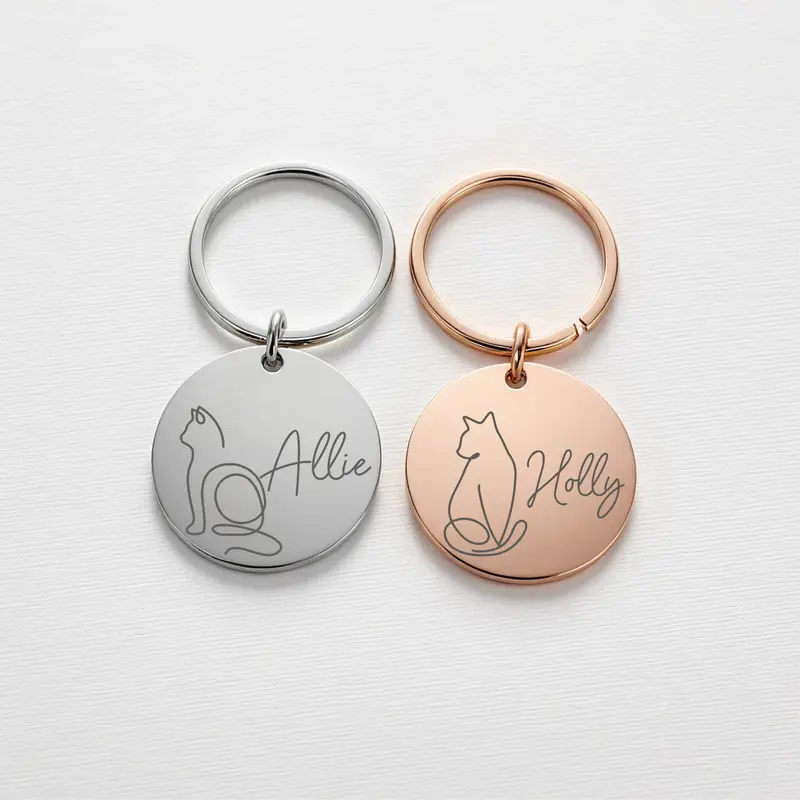 Custom Cat Line Tag 3