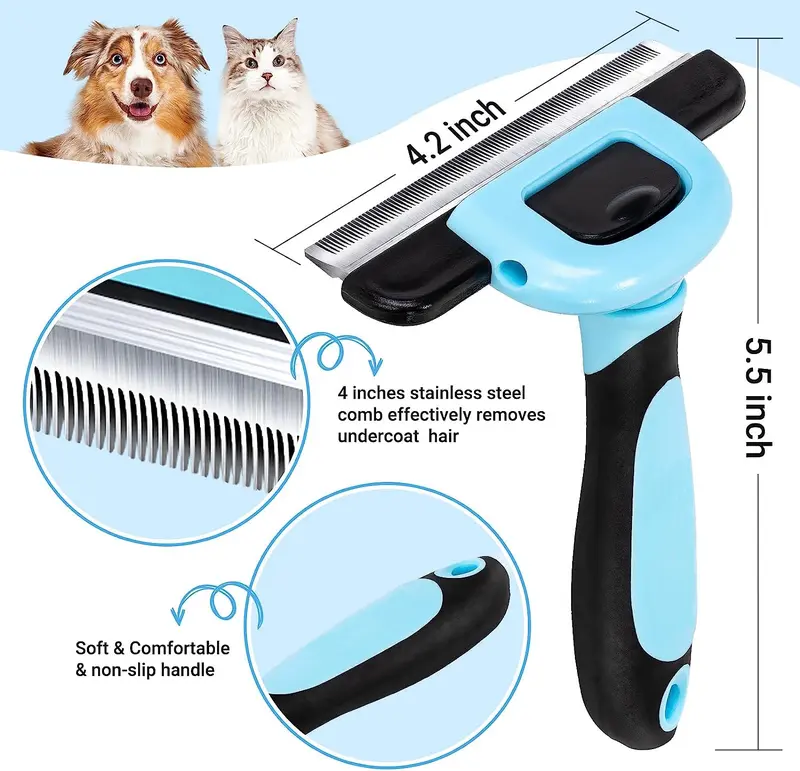 【Fast delivery】Pet Grooming Brush, Deshedding Tool for Dogs & Cats, Effectively Reduces Shedding by up to 95% for Short Medium and Long Pet Hair pet  brush-MYS 2