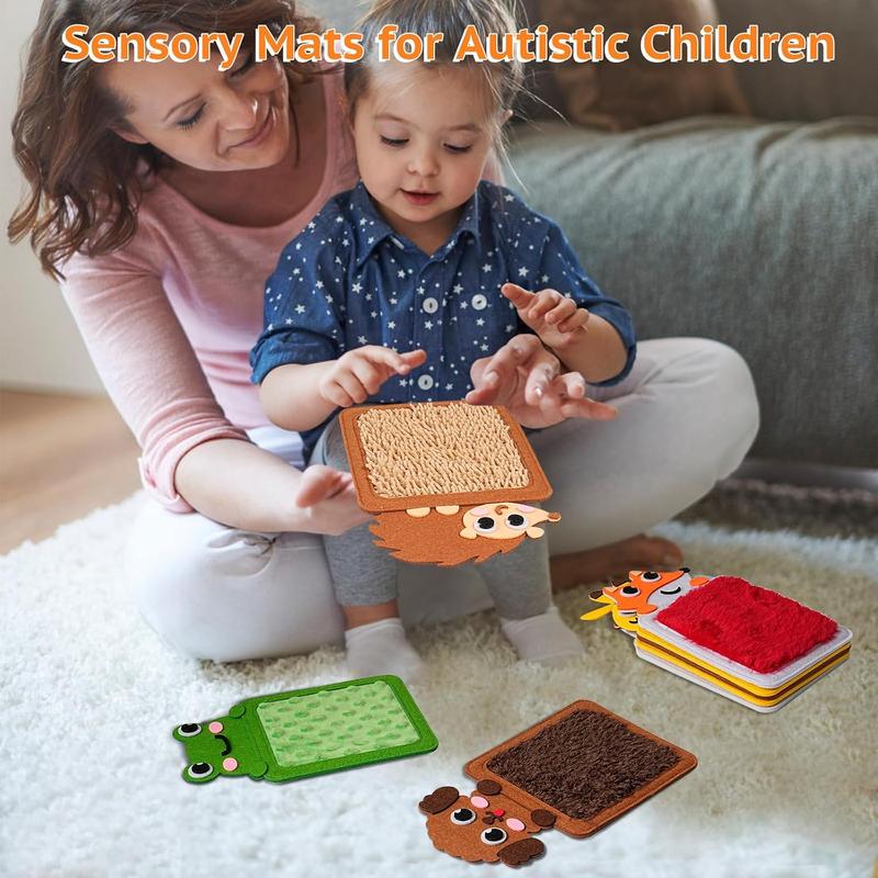 8Pcs Sensory Mats for Kids - Educational Animals Sensory Pads Fidget Toys for Kid Toddler Baby, Autism Sensory Tiles Wall Panel Disorder Toys for Tactile Play/Anxiety Relief, Playful Learning Gift 4