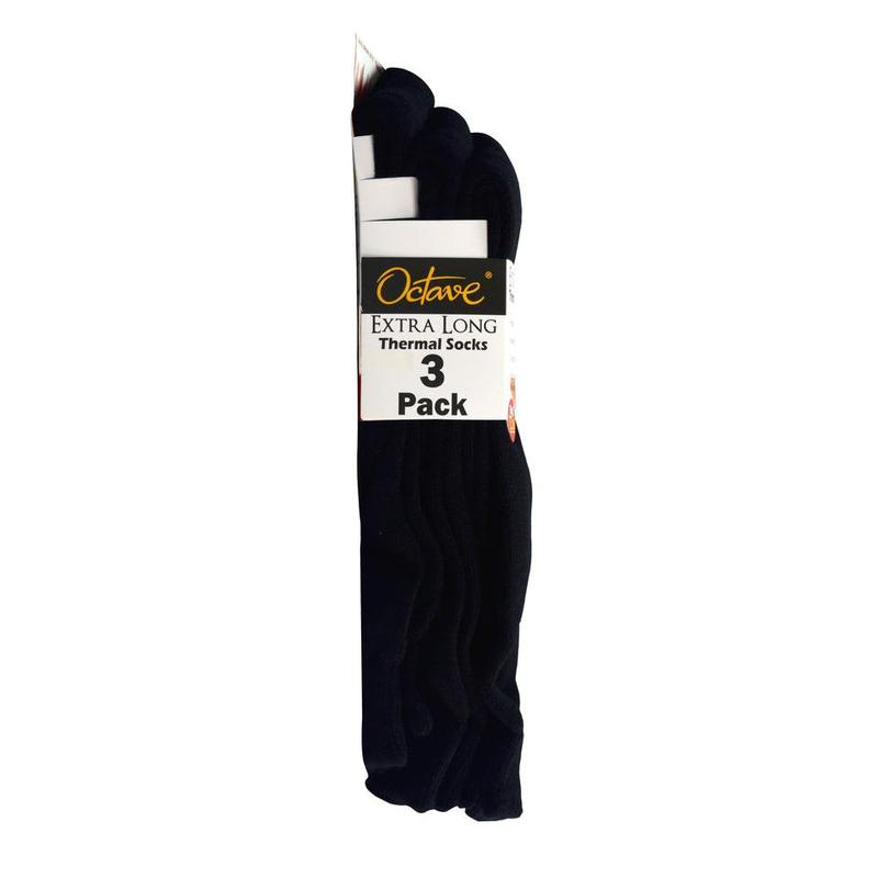 Octave® Mens Extra Long Thermal Socks 1.2 Tog 3 Pack - Black 8