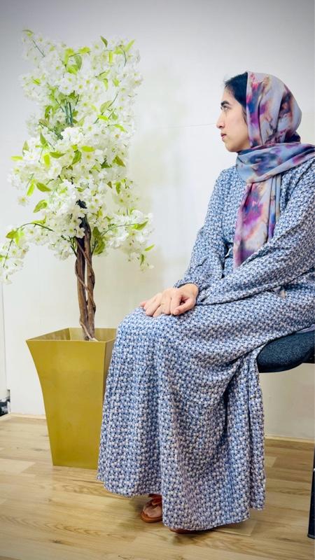 Product Introduction of May modesty summer llong frill printed maxi dress in linen cotton fabric women’s wear 9