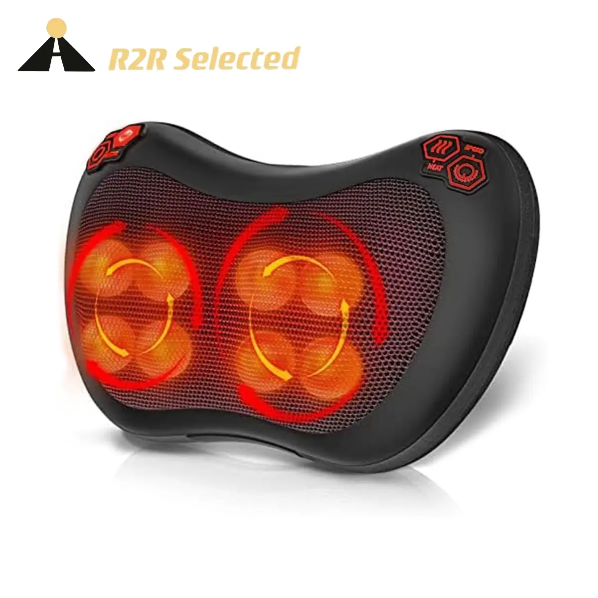 Neck and Back Massager Pillow with 3D Kneading and Heating - Electric Shiatsu Cushion for Ultimate Comfort and Relaxation - Luxury, Relaxing Adjustable Gift