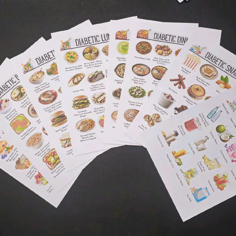 Diabetes Meal Plan, Food Chart, Grocery list, BM Blood Sugar log, Diabetic food list, Meal Planner, Diabetic Diet 8