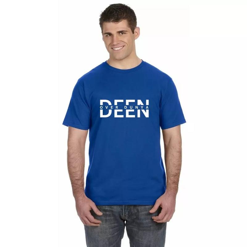 Personalised Name T Shirt Mens Ladies Unisex Tee Deen Over Dunya Muslim Gift Top 4