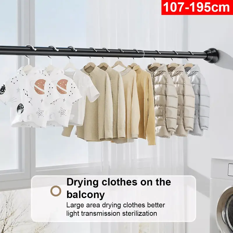 WENI-Heavy Duty Extendable Telescopic Shower Curtain Pole Rail Rod Bath Door Window . Stainless Steel 8
