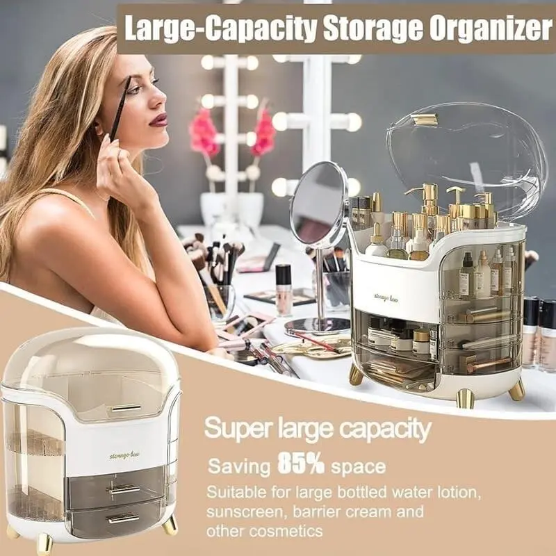 Large Make-Up Holder Cosmetic Dressing Table Tidy Storage Box - Home Organizer Lightweight 6