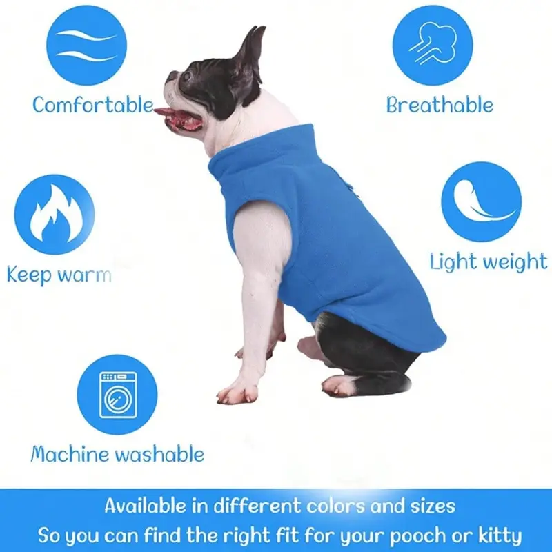 Winter Fleece Pet Dog Clothes Puppy Clothing French Bulldog Coat Pug Costumes Jacket For Small Dogs Chihuahua Vest Yorkie Kitten 4