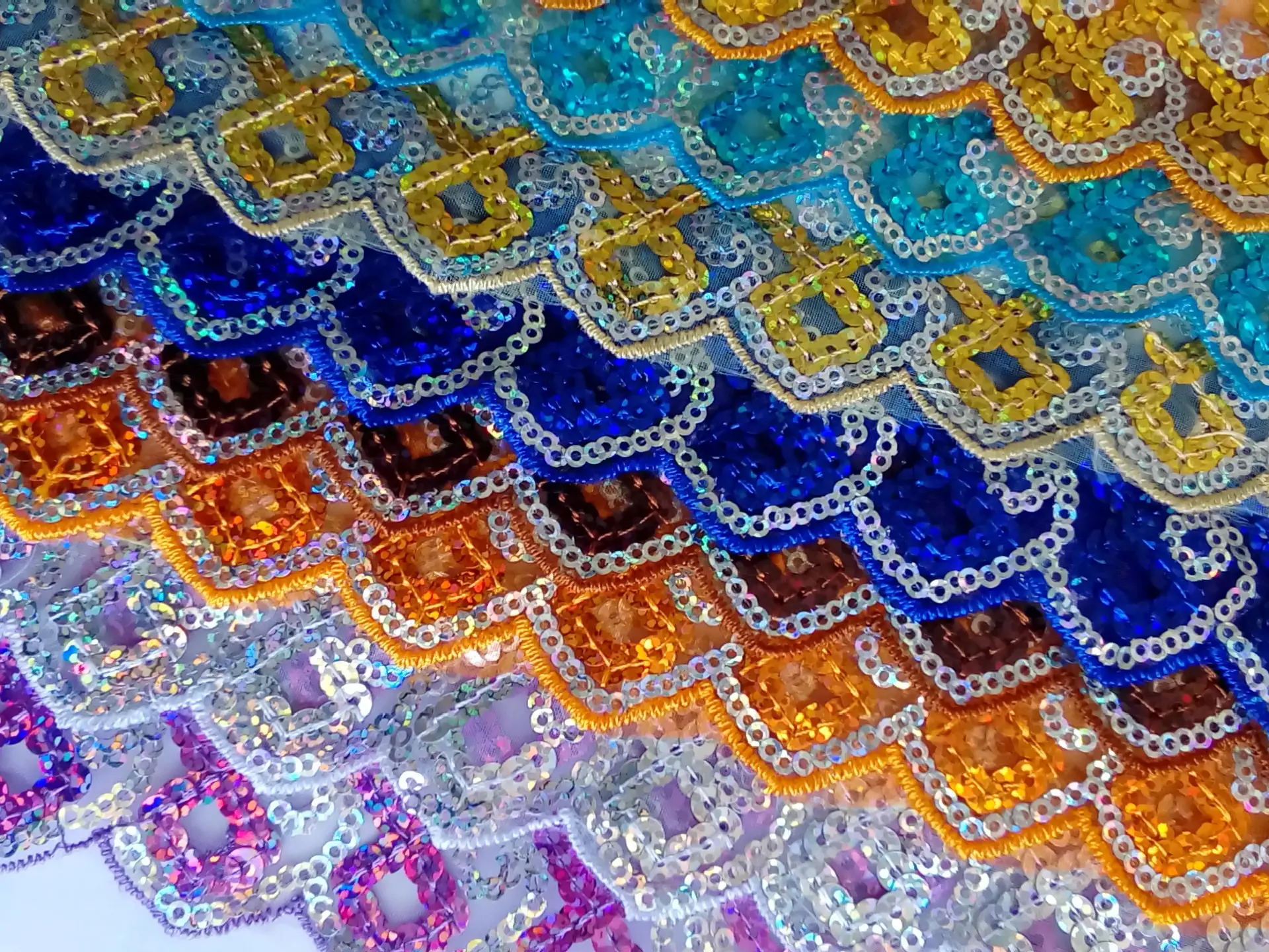 1m Sequins Lace Trims 50mm Wide Scrapbooking Lace Cardmaking Wedding Home Decor Sewing Craft Projects