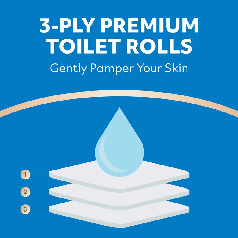 Product Introduction of 72 Little Duck Unscented Soft Quilted Toilet Rolls- 3 Ply Toilet Tissues 8*9 Pack Classic Soft Blue 2