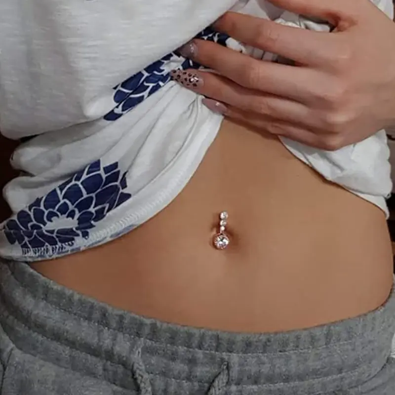Stainless Steel Belly Button Bars Barbell Navel Body Piercing Jewellery for Women 5Pcs 1