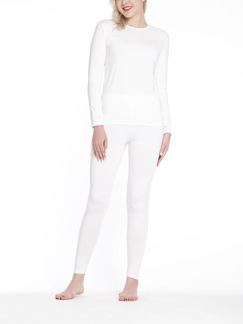 Product Introduction of Seamless Thermal Underwear Set, Long Sleeve Crew Neck Tops & Pants, Women's Loungewear & Underwear 15
