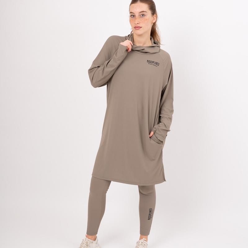 Stone Olive - Modest Activewear Hoodie 3
