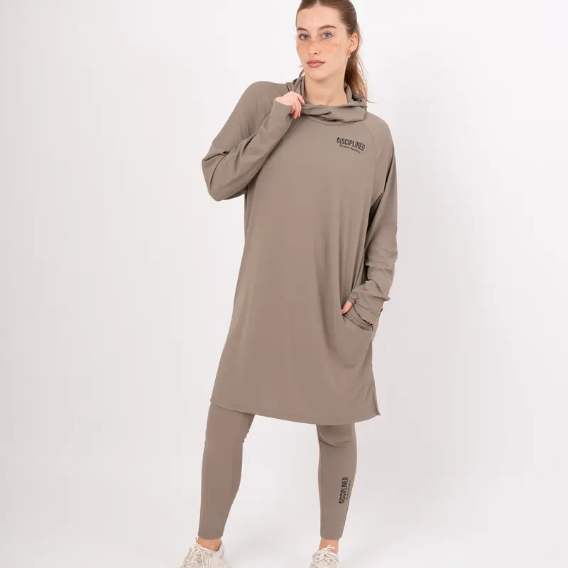 Stone Olive - Modest Activewear Hoodie 3