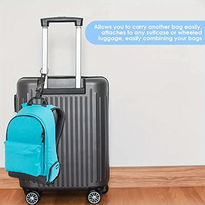 1PC Multi-Functional Luggage Strap with Secure Buckle Closure, Adjustable Anti-Theft Travel Packing Accessory, Durable Nylon with Keychain, Wet Wipe Clean, Compatible with All Sized Suitcases and Backpacks 1