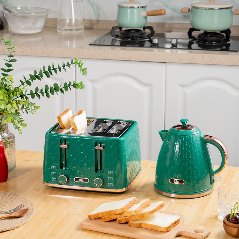 Fast-Boil Kettle & 7-Level Toaster Set Green 1