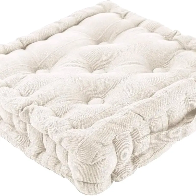 100 % Cotton Booster Cushion 10 Colours Thick Chunky Seat Pad Soft Fabric 5
