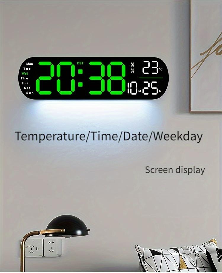 Product Introduction of RAZZAQ MART SHOP Large Digital Wall Clock with Remote Control, Dual Alarm, DST, 10-Level Brightness, LED Night Light, USB Powered, Cordless or Plug-In Use, Ideal for Bedrooms, Living Rooms, or Offices (Batteries Not Included) 25