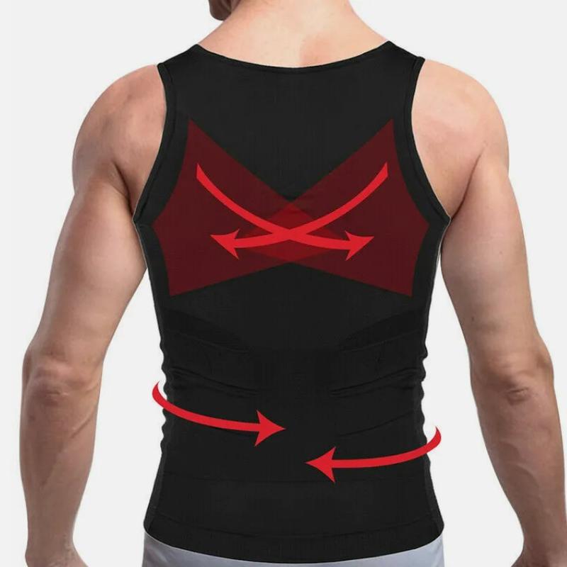 S M L XL XXL White and Black Men Solid Compression Shapewear Tank Top Stretch Tummy Control Shaper Vest Casual Plain Menswear Underwear Bestie Operator Techwear Biker Beige Wetsuit Tropical 5