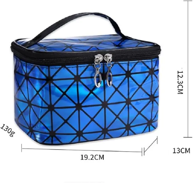 IINOVITY Geometric Cosmetic Bag with Makeup Organiser - Waterproof Toiletry Bag for Women, Stylish Travel Essential, 23 x 10 x 15 cm - Set, Handy 4