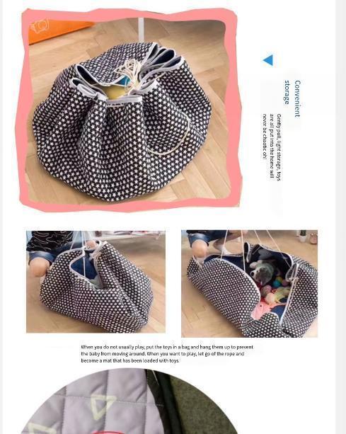 [2025 Hot Sale] winhome Baby Play mat Round, non-slip gym play mat Toy Storage - washable crawl mat 8