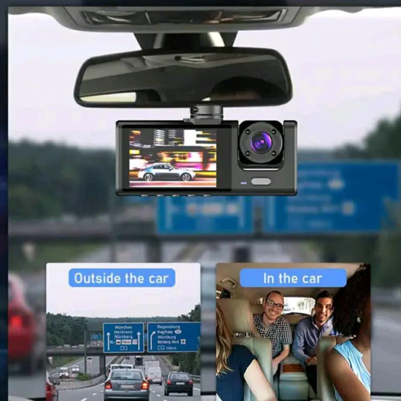 Front and Rear Car Dashboard recording Camra  1080P Dual Lens Car Dash Cam Recorder G Sensor DVR Front And Rear Camera Video 2