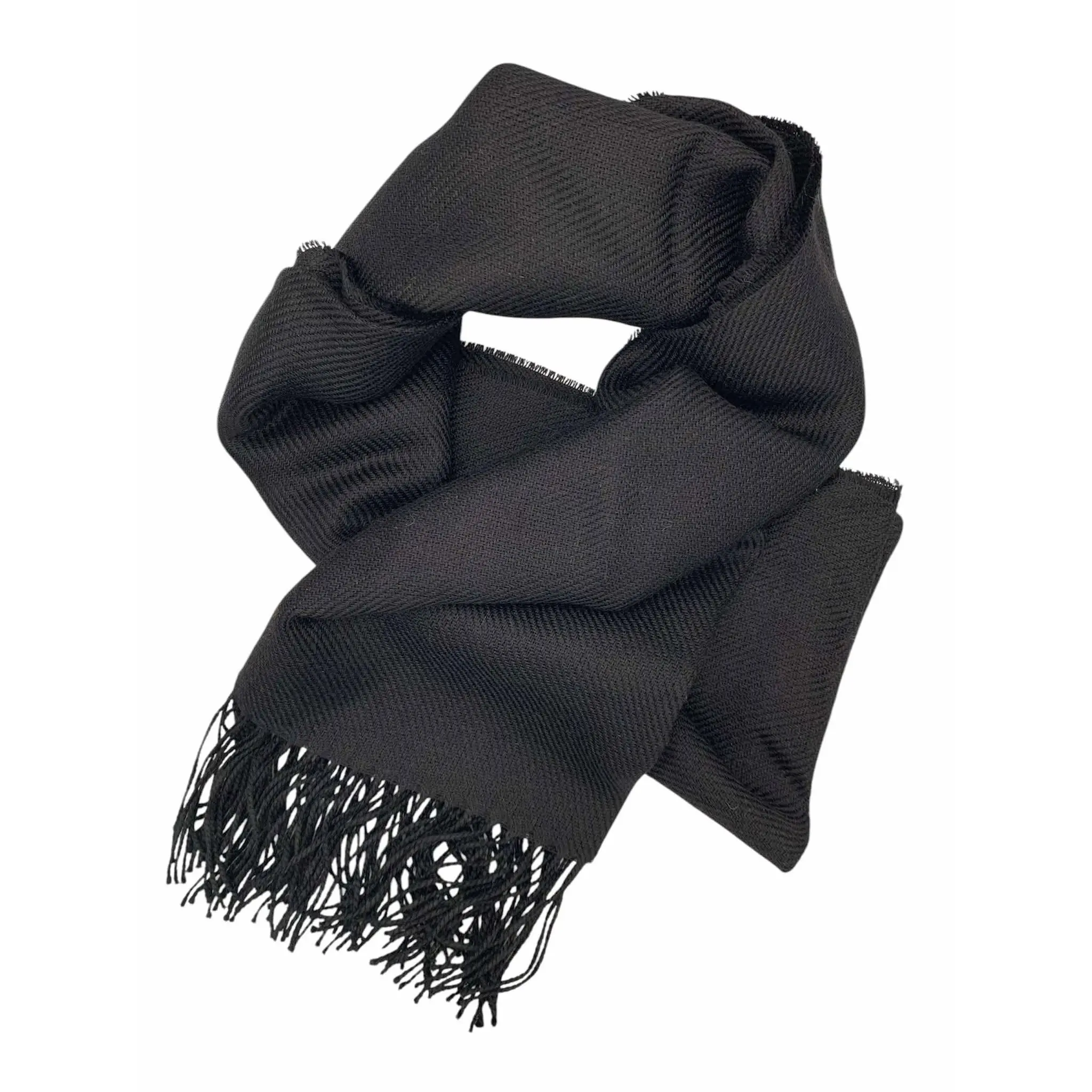 Black Baby Alpaca Shawl