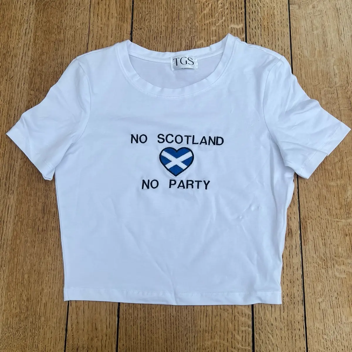 No Scotland No Party Baby Tee Euros Football  Summer Top Womenswear Cropped Embroidered Streetwear Tshirt