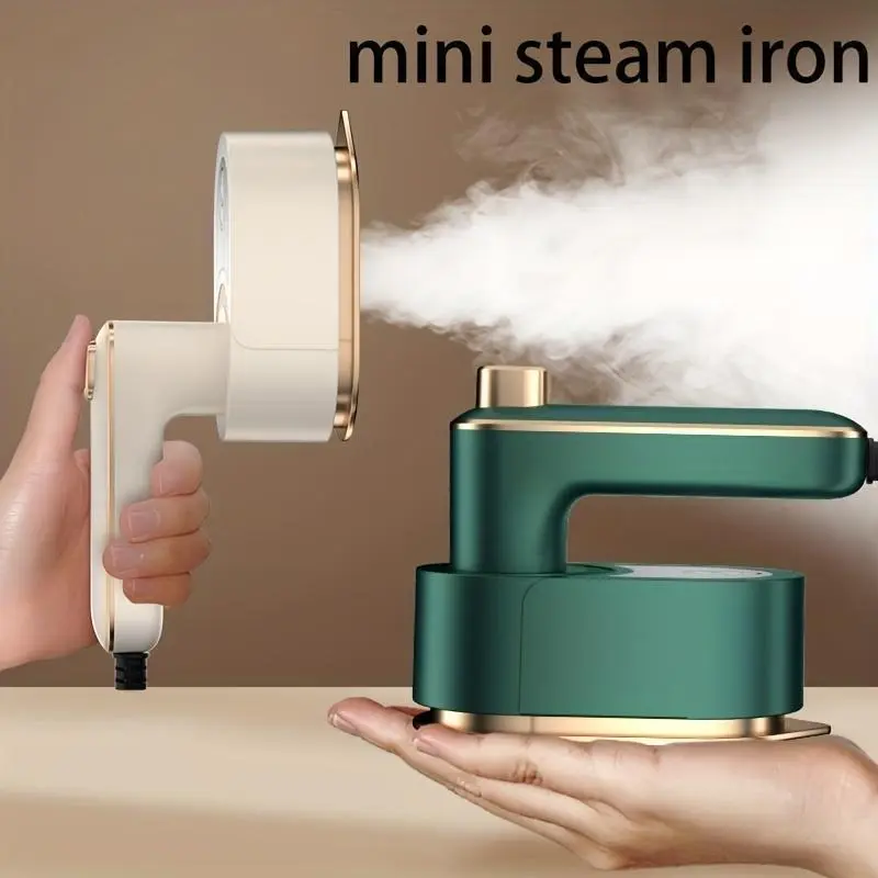1pc Foldable Mini Steam Iron - Rapid Heating, Rotatable, Anti-Slip Handle for Travel and Home Use - Wrinkle-Free Clothes in Minutes