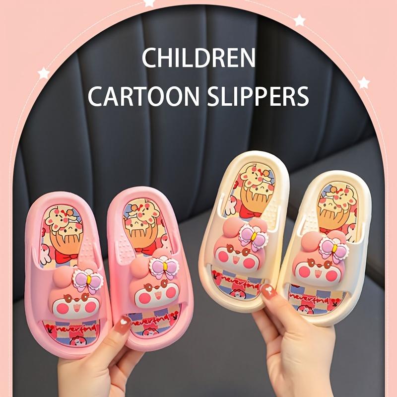 Cute Cartoon Slippers, Anti Slip And Lightweight Open Toe Slippers, Comfortable Home Slippers, Shower Shoes, All Seasons Footwear Walking Shoes Women Girl Flipflop Slide Green 7