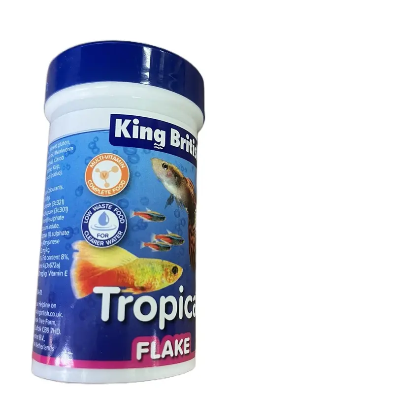 King British Tropical Flake Fish Feed, All Natural, High-Quality, Complete & Balanced Diet 12g 2