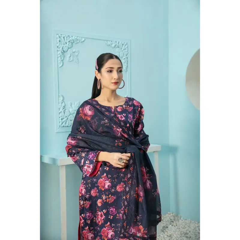 Tawakkal Fabrics 3 Piece Stitched Digital Printed Silk Suit D-7875 1