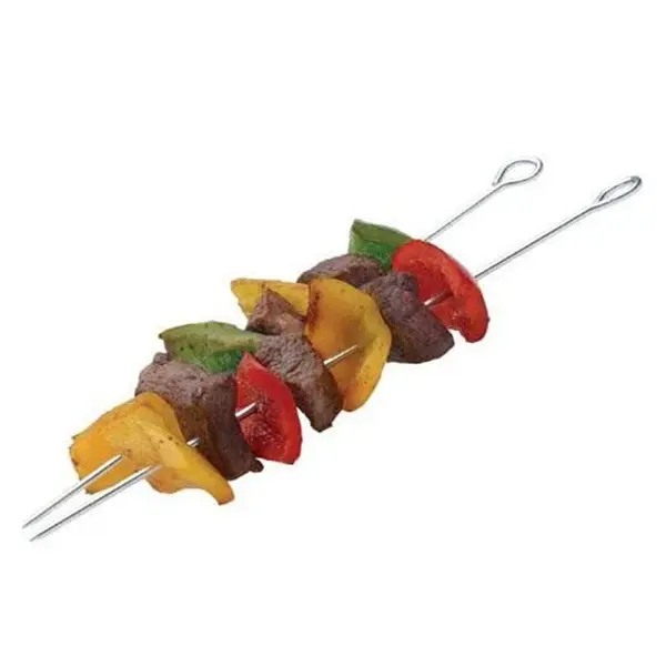 KitchenCraft Flat-Sided Metal Barbeque Skewer Set, (30cm), Silver, KCSKEWER30 3